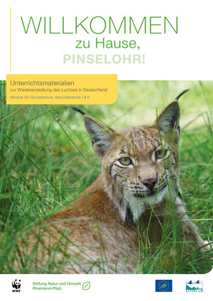 Cover der Bildungsmappe Luchs der Stiftung Natur und Umwelt Rheinland-Pfalz